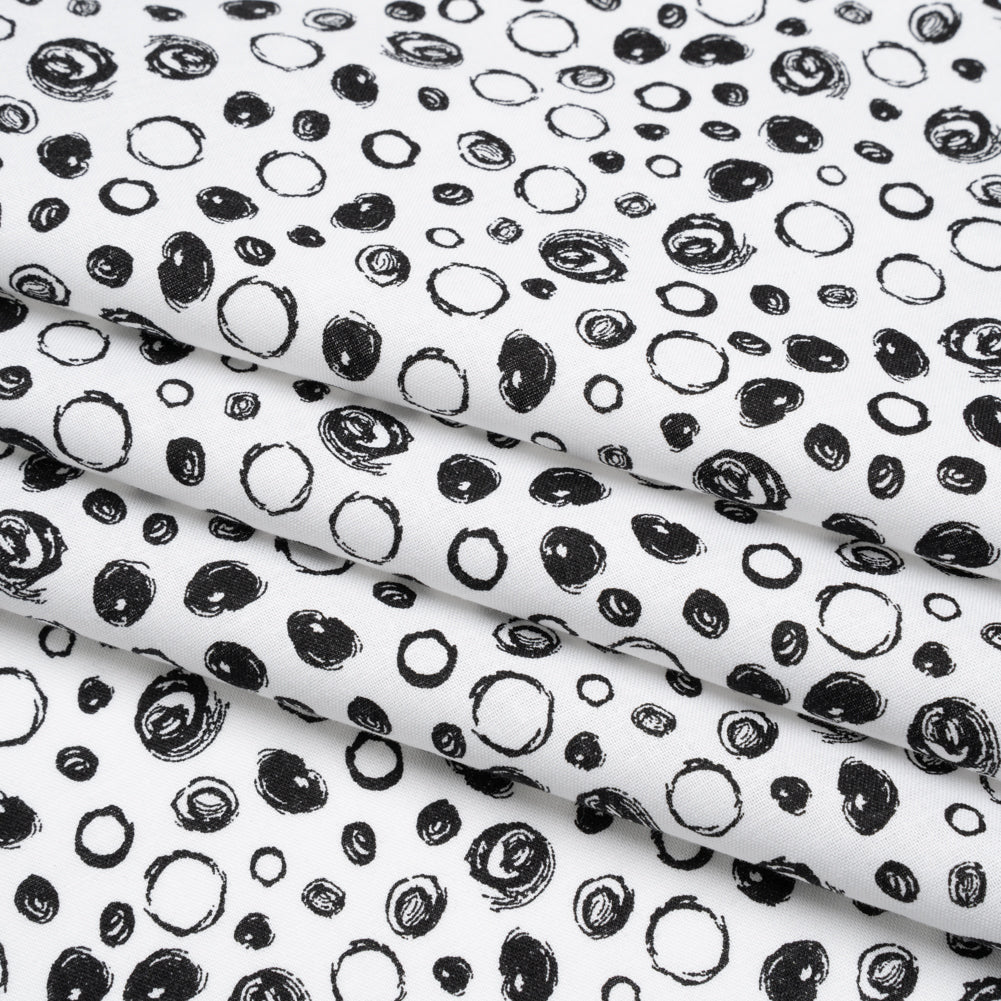 Printed Quilting Cotton by Patrick Lose for Northcott - Black on White Scribble Spots - Basically Black & White Collection - Joann Fabrics