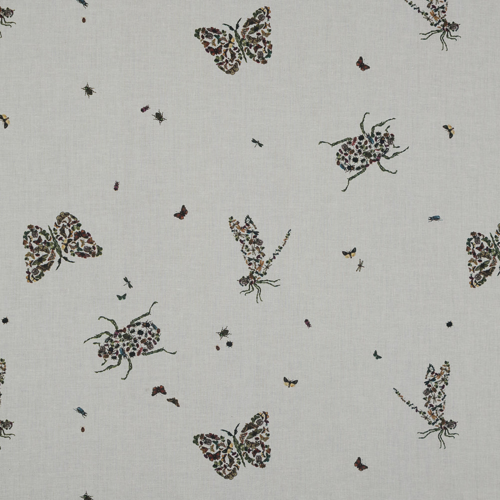 Cotton Voile - Floral Beetles and Butterflies - Tithonus' Lament Print - Mood Exclusive Gaia Collection - Joann Fabrics