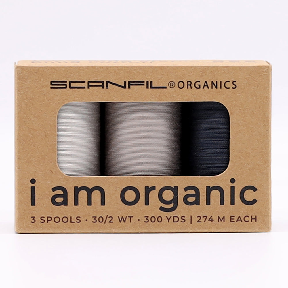 SCANFIL® 30wt Organic Pima Cotton Thread Trio Set - 3ct 300yd Spools - Stormy Grays - Joann Fabrics