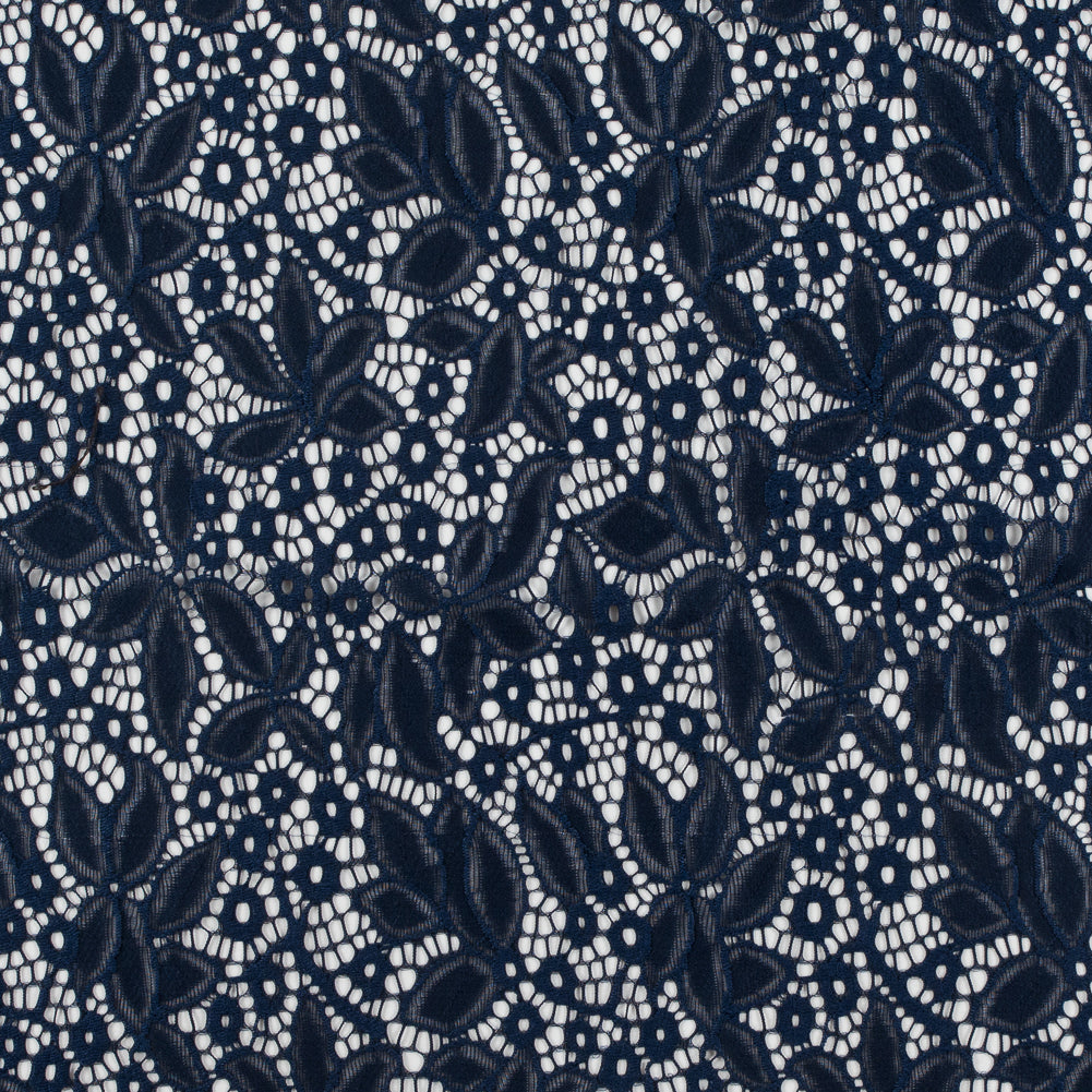 Stretch Lace - Dark Navy Floral - Katerina Collection - Joann Fabrics