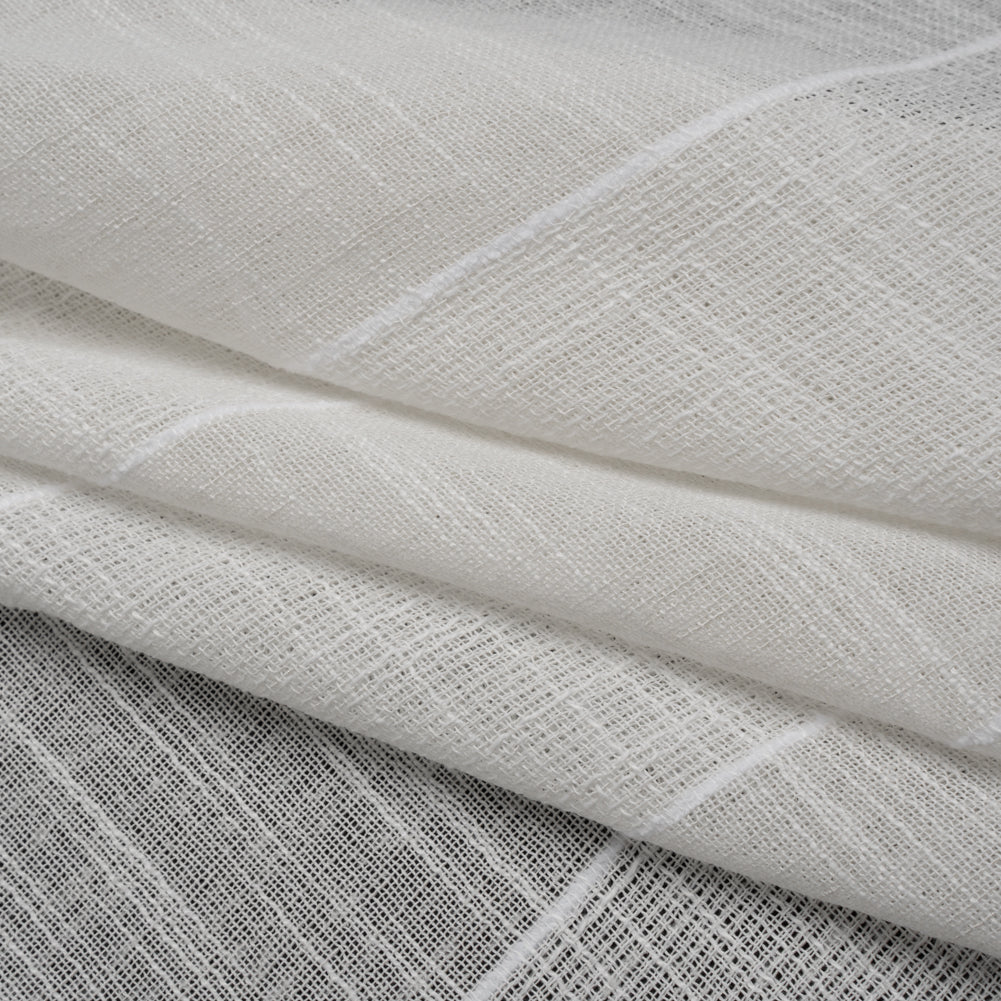 Textured Open Weave Double Wide Drapery Sheers Fabric - Oyster Tactile Stripes - British Imported - Joann Fabrics