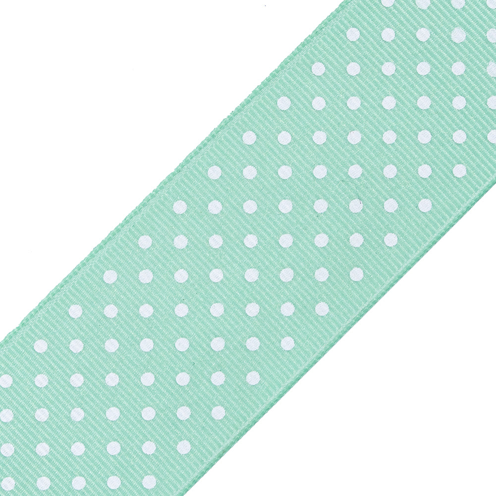 Mint Polka Dot Grosgrain Ribbon - Joann Fabrics