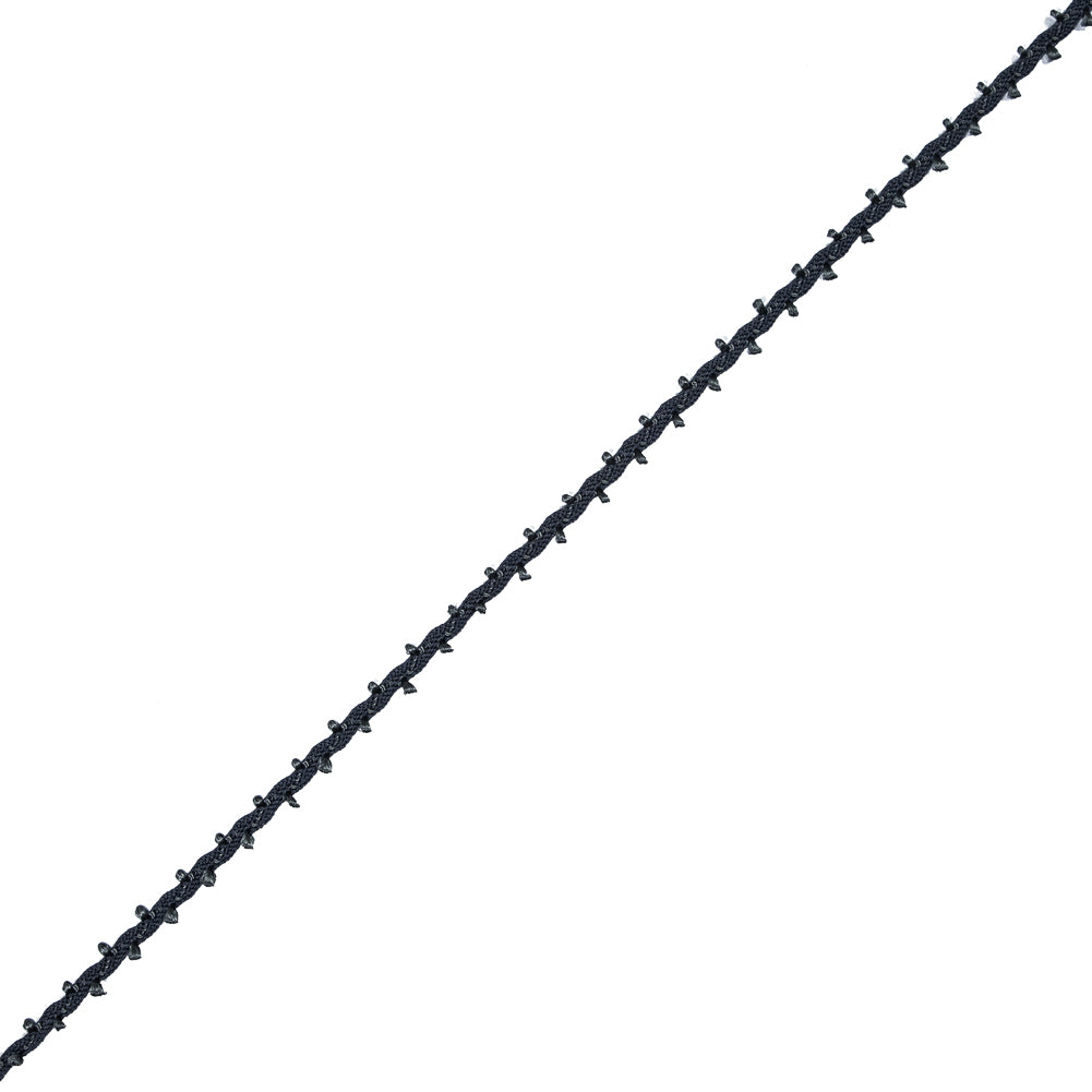 Charcoal European Crochet Trim - 0.25