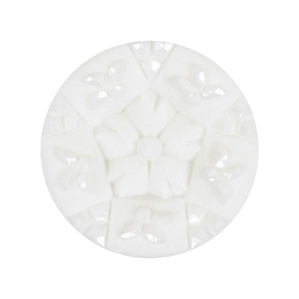 Italian White Concave Floral Molded Shank Back Plastic Button - 44L/28mm - Joann Fabrics