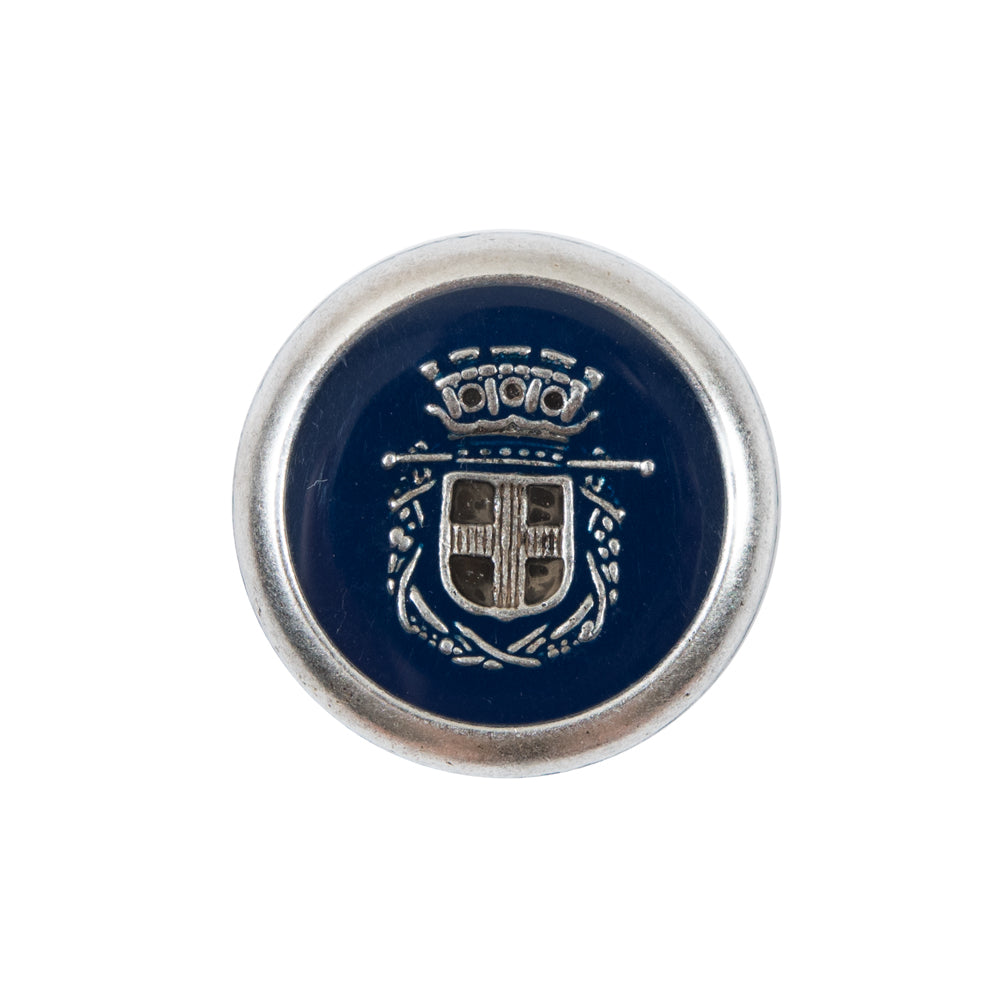 Italian Patriot Blue and Silver Crest Metal Button - 36L/23mm - Joann Fabrics