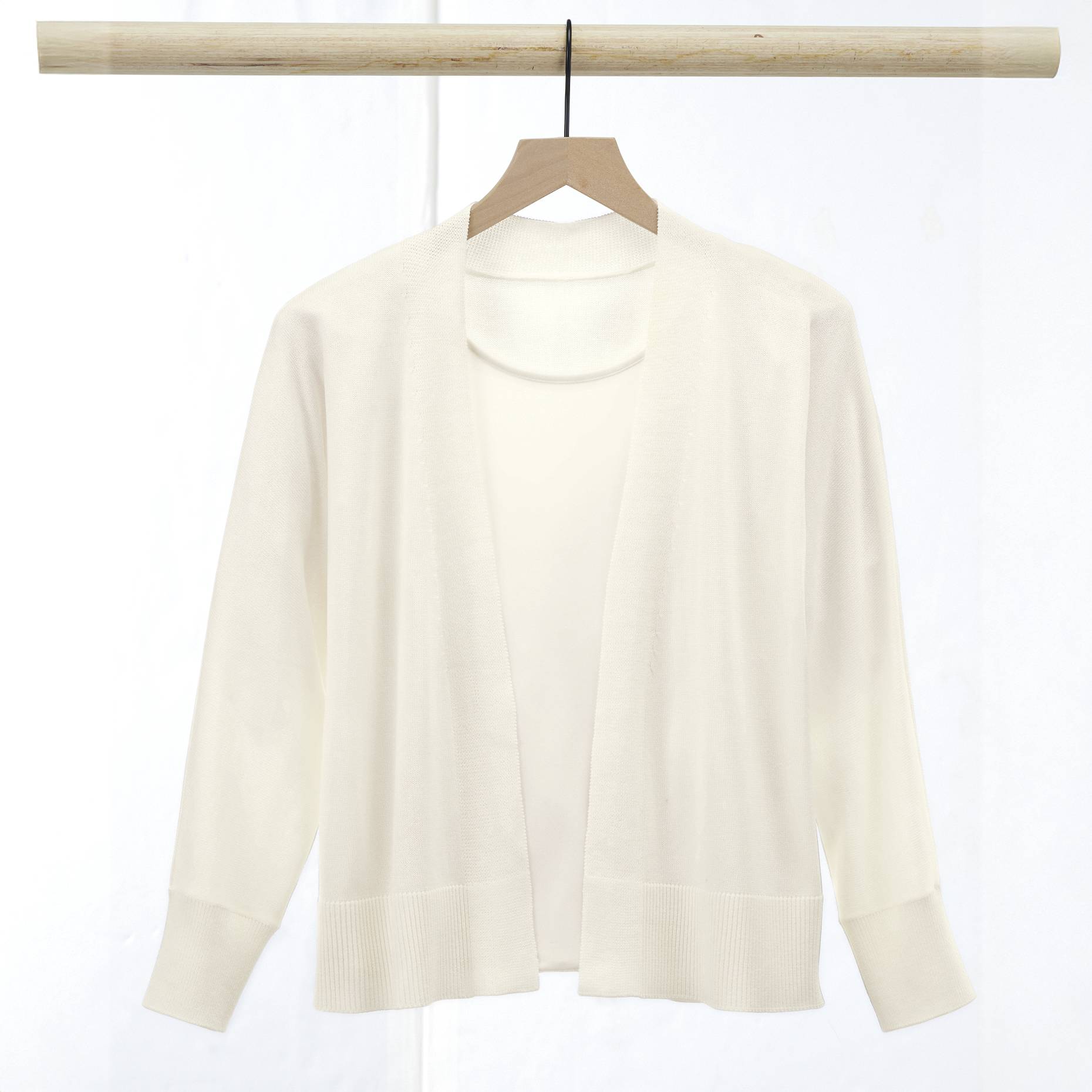 Dolman-Sleeve Cropped Cardigan, Open Front, 3/4 Sleeves - Northstyle Catalog