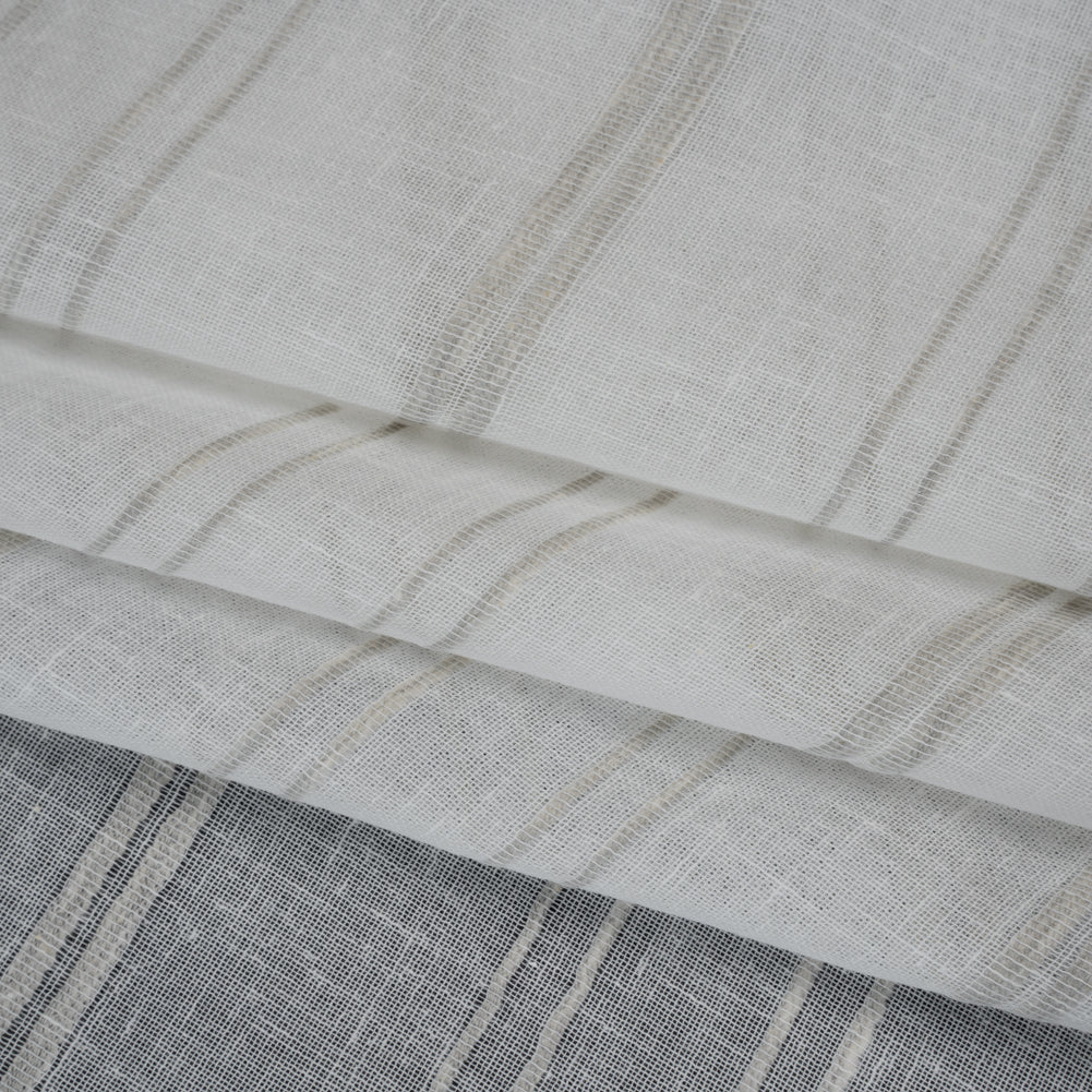 Slubbed Double Wide Drapery Sheers Fabric - Pebble Ribbed Stripes - British Imported - Joann Fabrics
