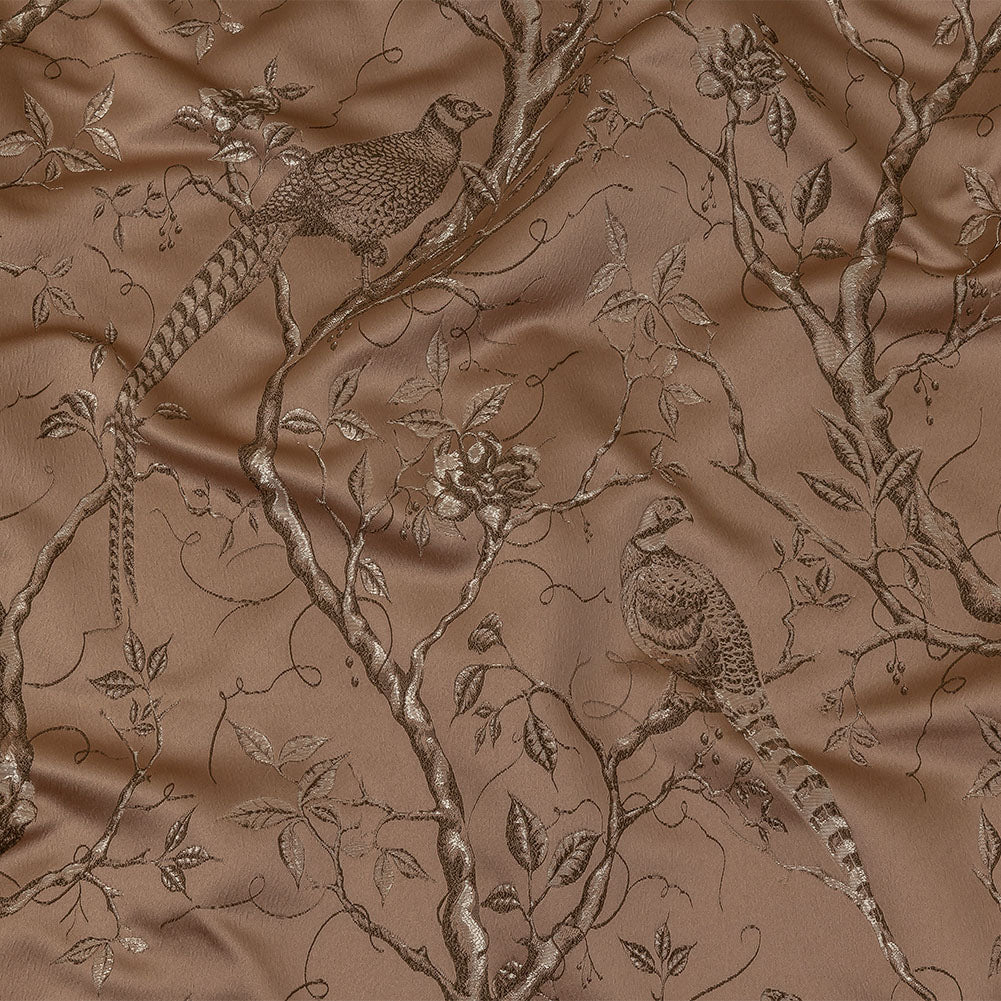 Drapery Jacquard - Vintage Perched Peacocks on Branches - British Imported - Joann Fabrics