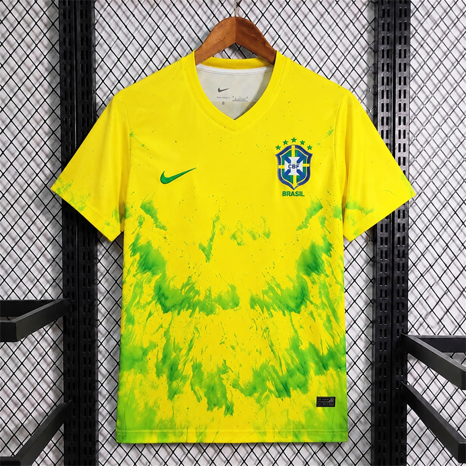Brazil 2026 Yellow With Green Splatter Special Jersey - Fans Version - UnitedFutballJersey
