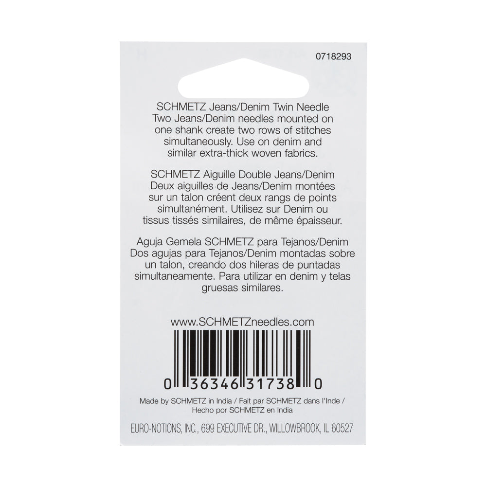 Schmetz Double Denim/Jeans Twin Machine Needle - 4.0/100 - 1 ct - Joann Fabrics