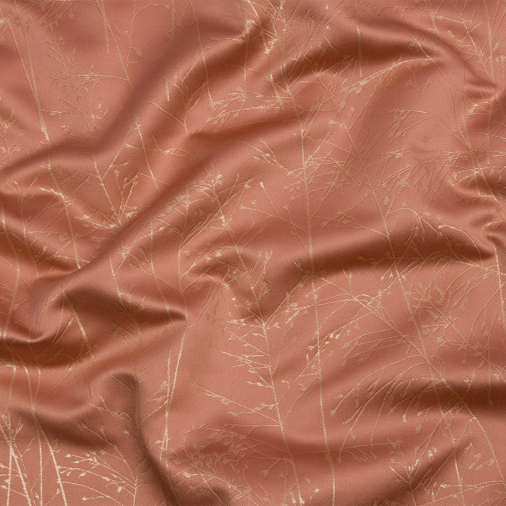 Metallic Satin-Faced Drapery Jacquard - Shell Delicate Grasses - British Imported - Joann Fabrics
