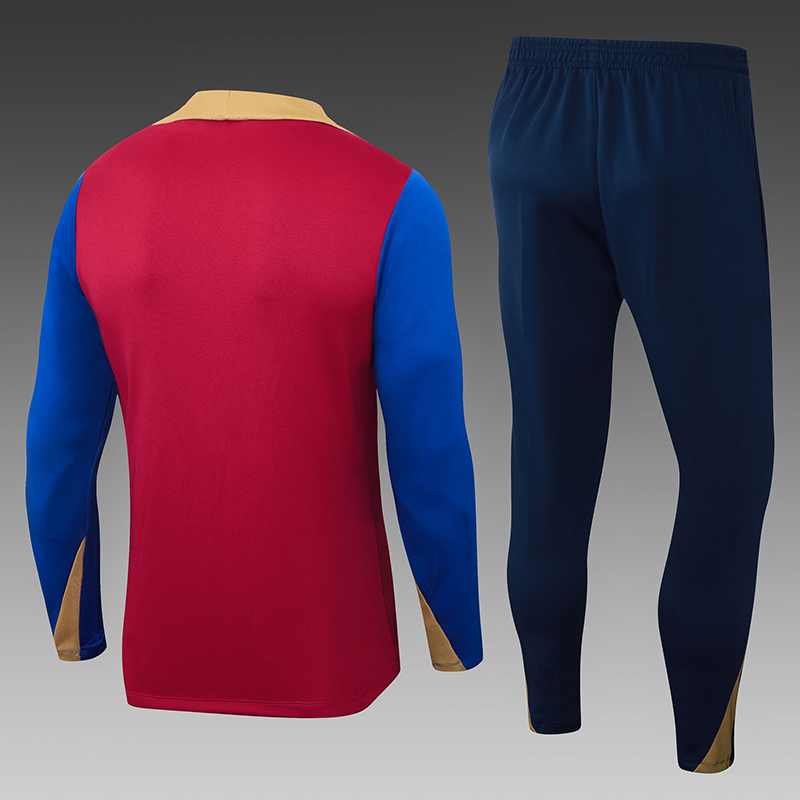 2024/2025 Barcelona Half-Pull Training Suit Red Blue Jersey Set