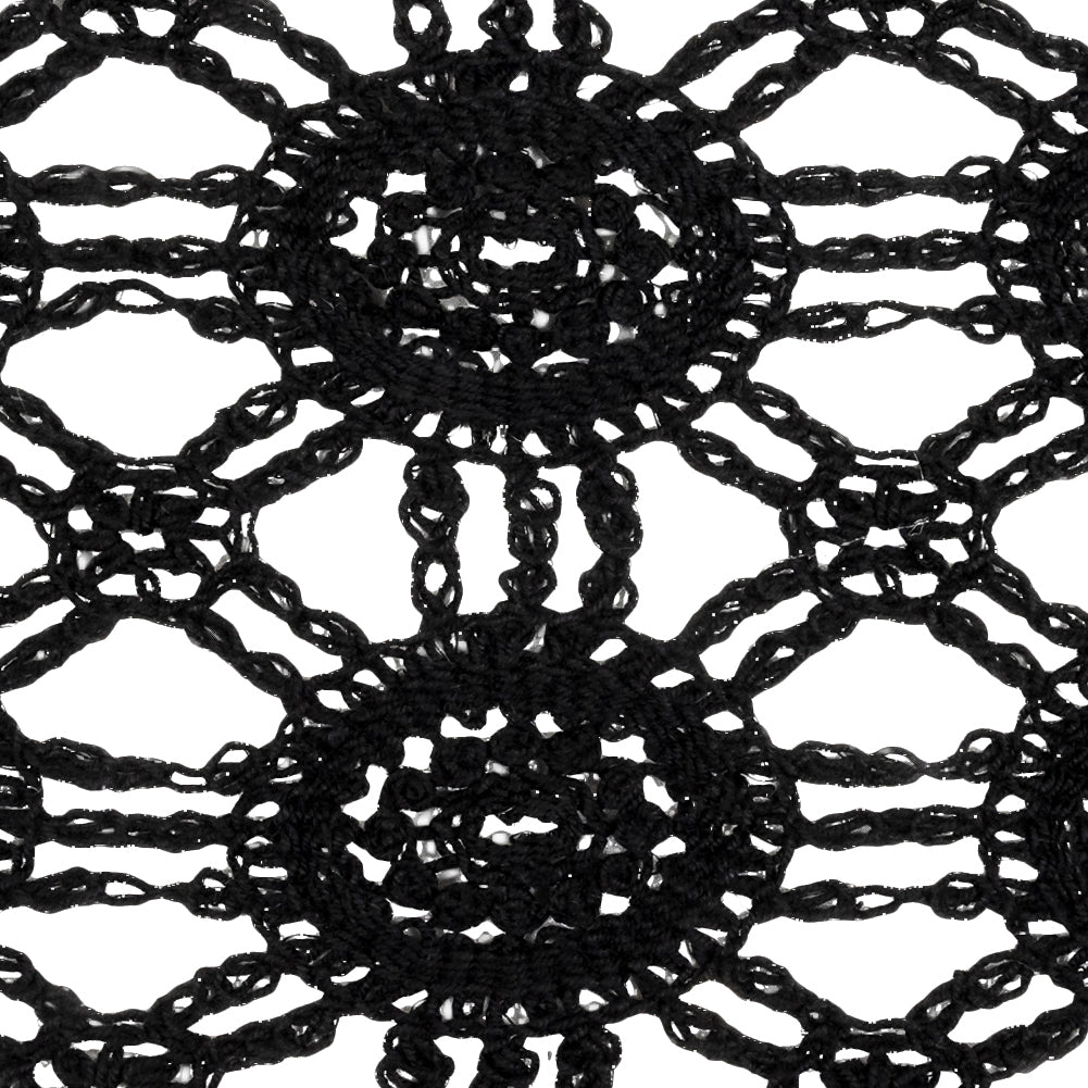 Black Medallions Cotton Blend Crochet Lace Trim - 11.5