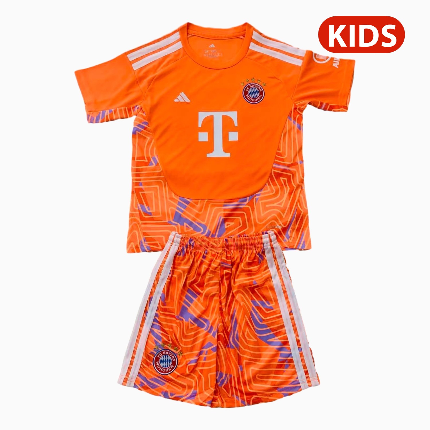 Bayern Munich 26-27 Orange Goalkeeper Kids Kit - UnitedFutballJersey
