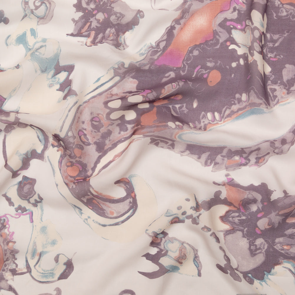 Antique Purple and Rust Abstract Silk Chiffon - Joann Fabrics
