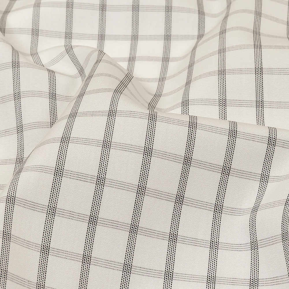 White, Gray and Black Checked Cotton Shirting - Joann Fabrics