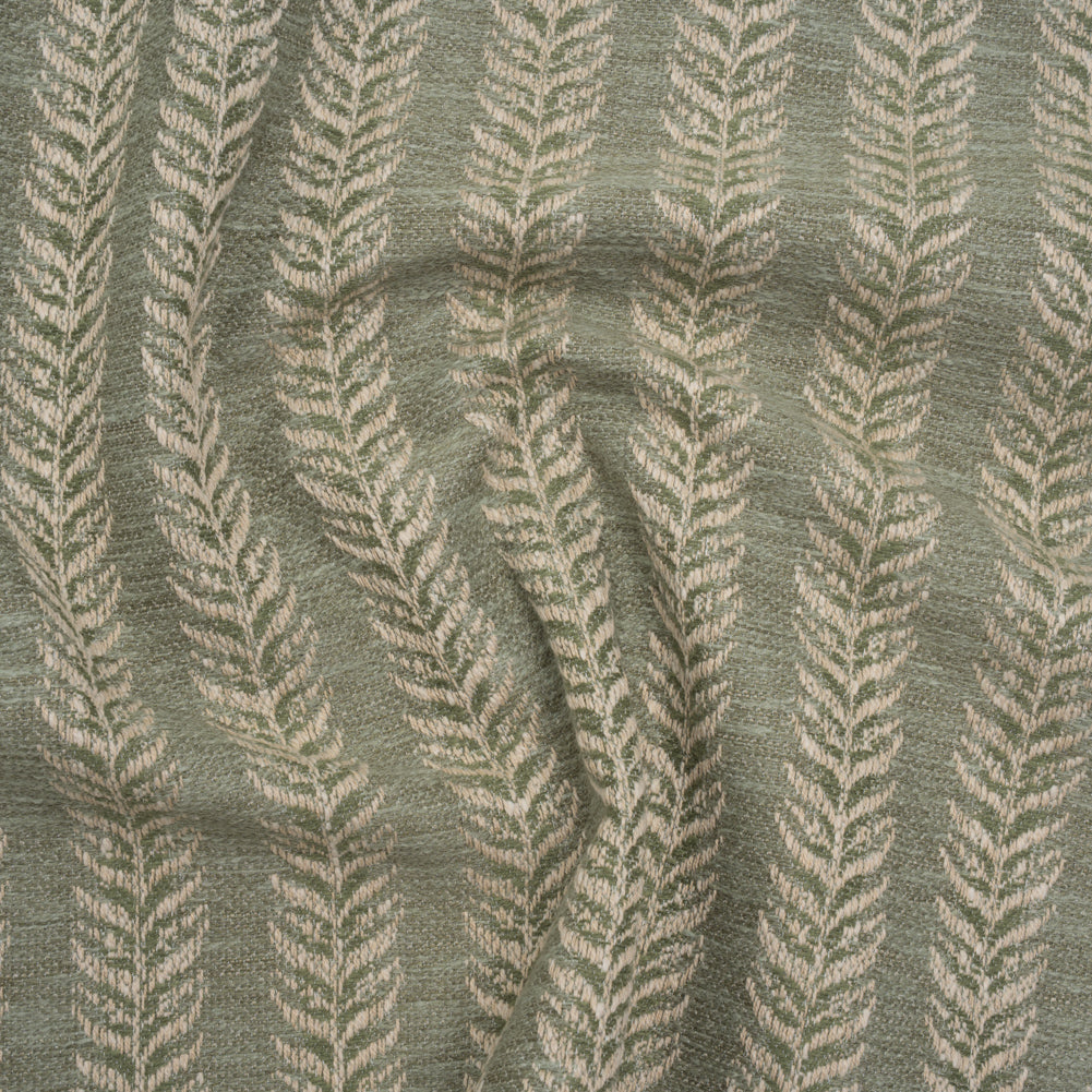 Polyester and Cotton Home Decor Jacquard - Sage Leafy Vine Stripes - British Imported - Joann Fabrics