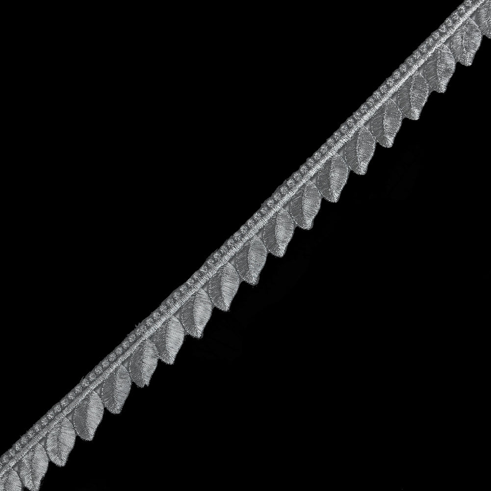 Metallic Silver Iron-on Leaf Trim - 0.75