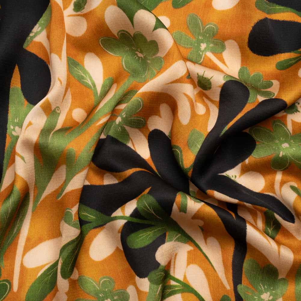 Mood Exclusive Orange Tree of Life Striped Viscose Dobby - Joann Fabrics
