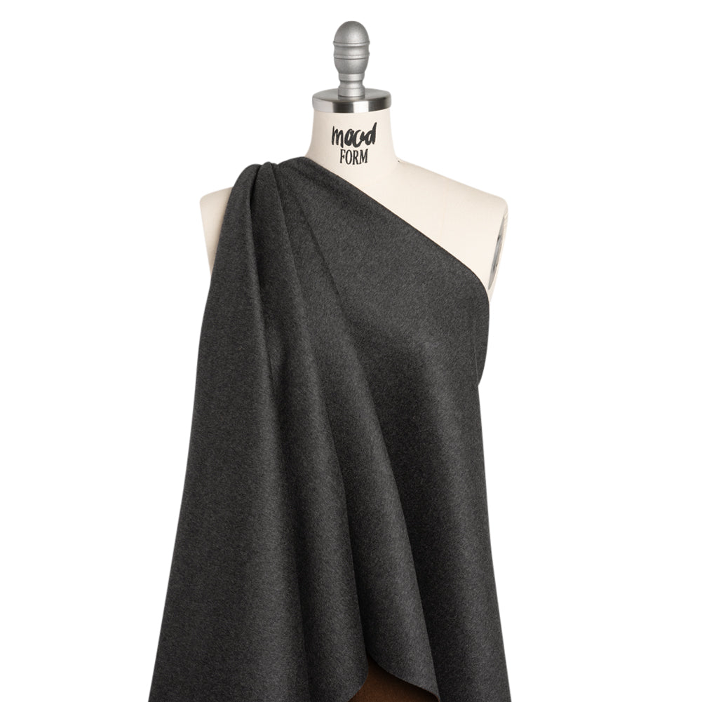 Cashmere Double Cloth Coating Made in Italy - Charcoal Gray and Brown - Deadstock - Joann Fabrics