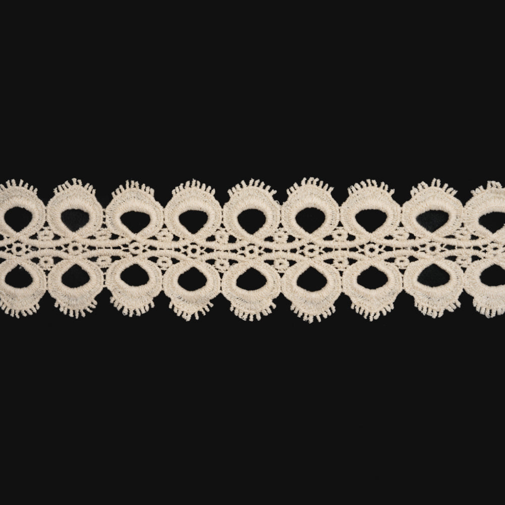 Natural Loop de Loops and Little Fringe Cotton Venise Lace Trim - 2.75