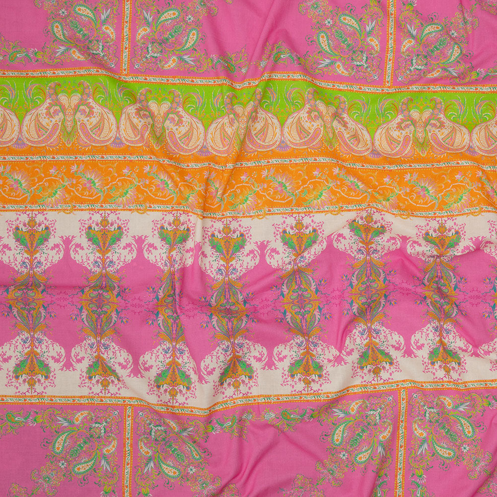 Cotton Voile Panel - Paisley Stripes and Squares - Cypress Daydreams Print - Mood Exclusive Gisele Collection - Joann Fabrics