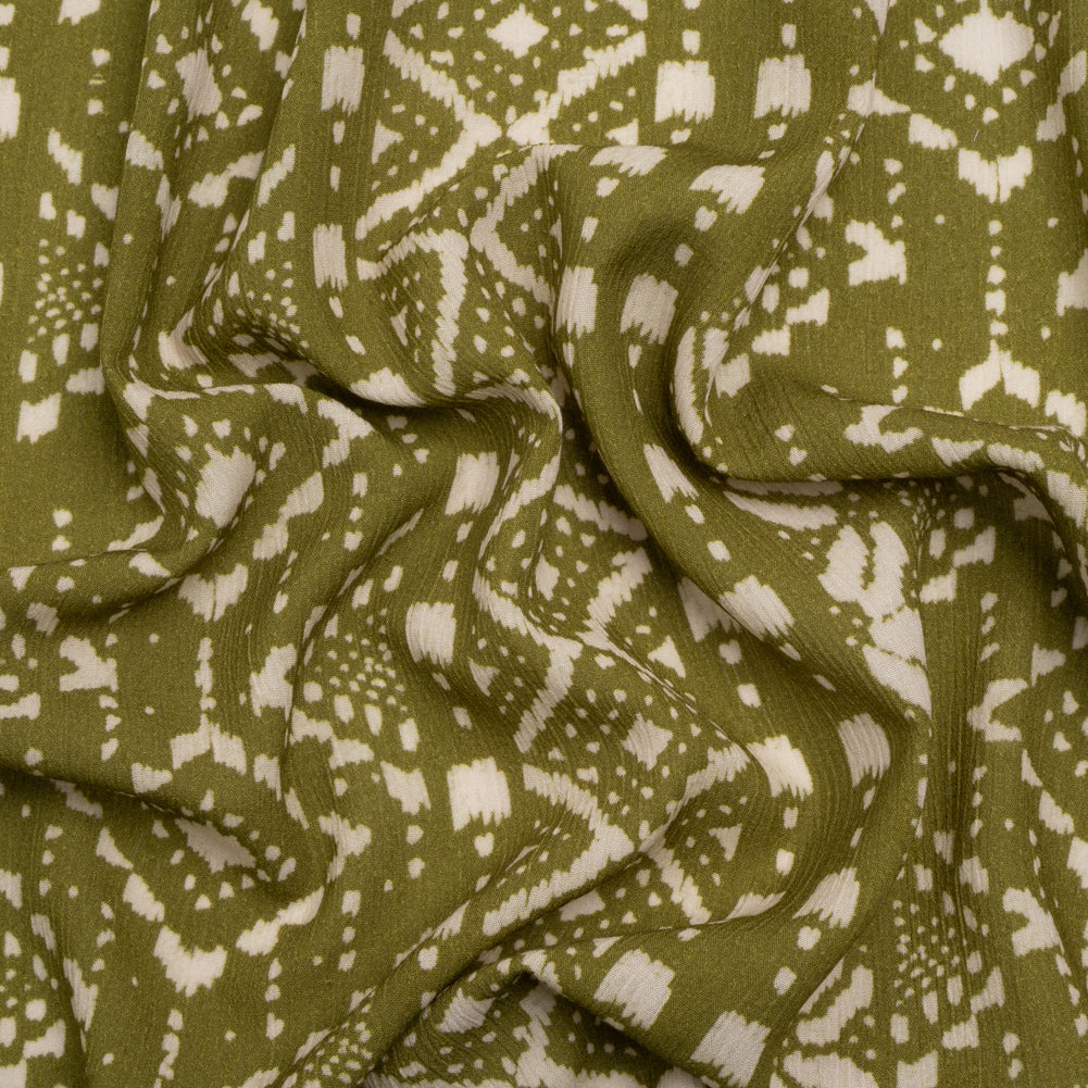 Mood Exclusive Green Sumatra Summit Crinkled Gauzy Viscose Crepe - Joann Fabrics