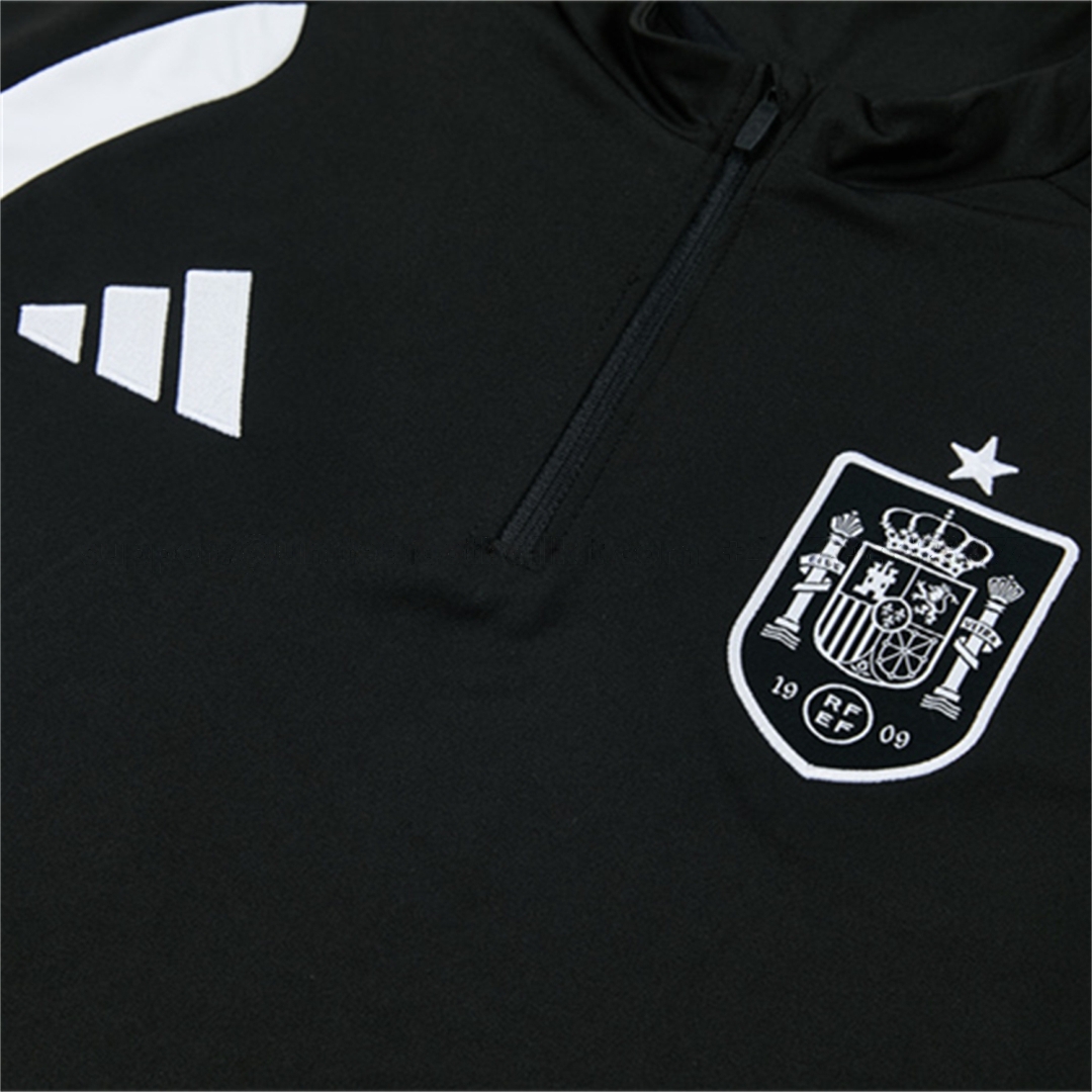 Spain 2026 Long Sleeve Training Set - Black Top & Black Pants - UnitedFutballJersey