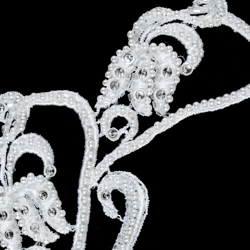 Ivory Beaded & Sequined Applique - 7.5