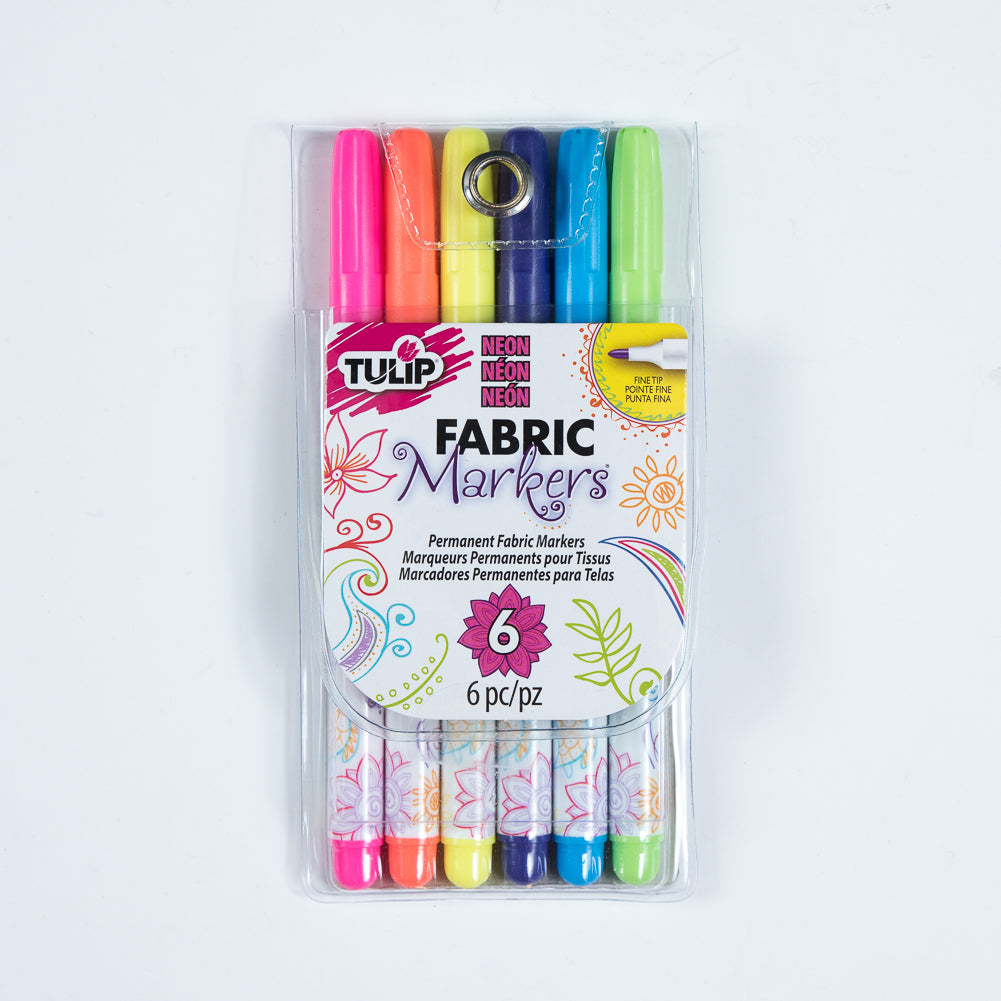 Tulip Fine Tip Neon Color Fabric Markers - 6-Pack - Joann Fabrics