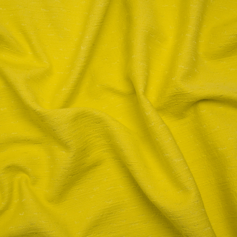 Slubbed Stretch Cotton Blend Jacquard - Bright Yellow Abstract - Designer Deadstock - Joann Fabrics