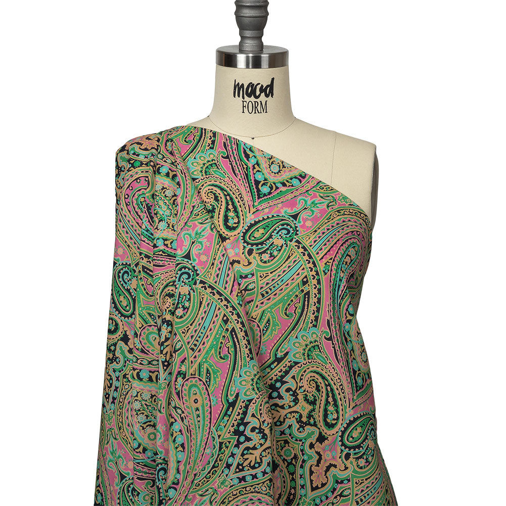 Cotton Voile - Black and Green Paisley - Hippy Shake Print - Mood Exclusive Citrus Collection - Joann Fabrics