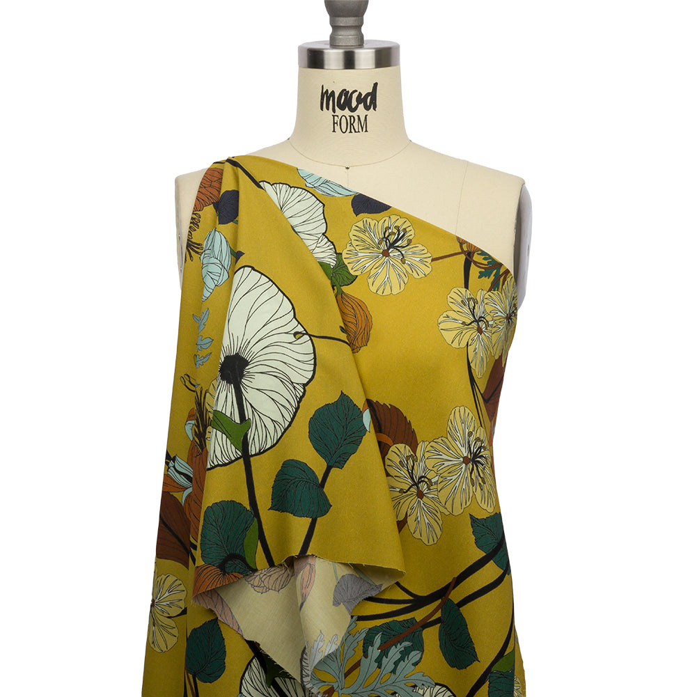 Mood Exclusive Yellow How Gardens Grow Viscose Woven - Joann Fabrics