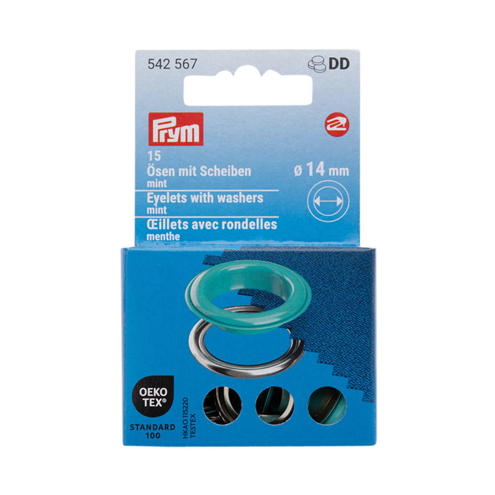 Prym Eyelets with Washers - Mint 14mm - 15pc - Joann Fabrics