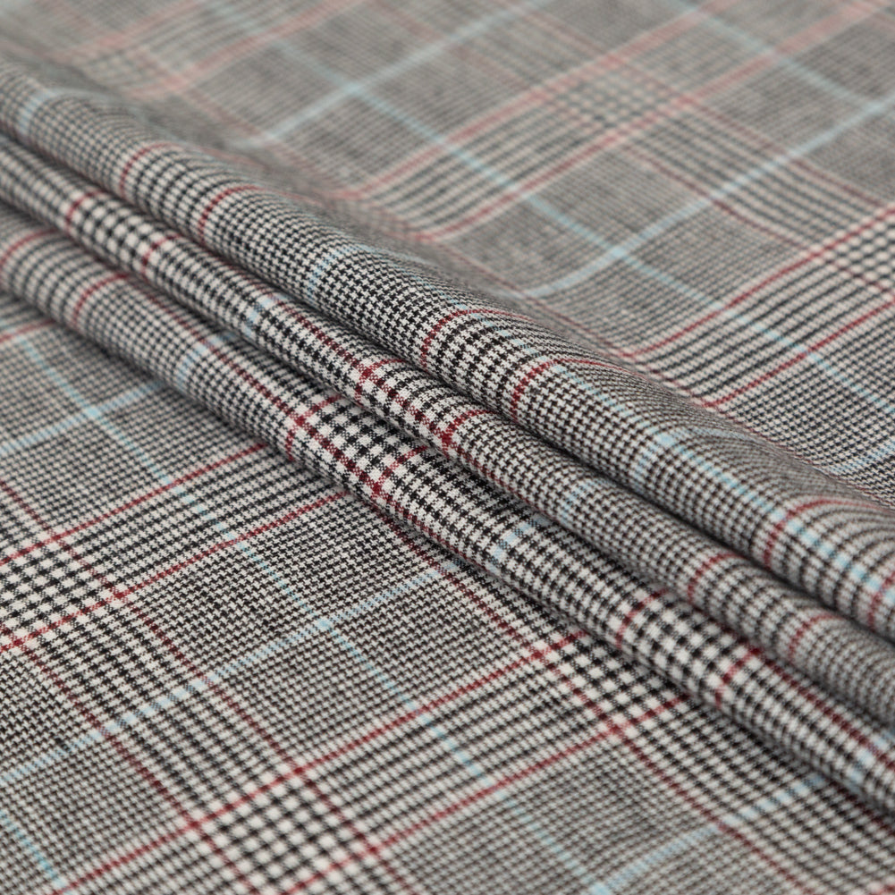 Mirador Gray and Port Royale Plaid Stretch Linen Woven - Joann Fabrics