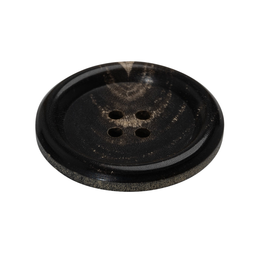 Plastic 4-Hole Button - 44L/28mm - Brown and Beige Swirled Rolled Rim - Joann Fabrics