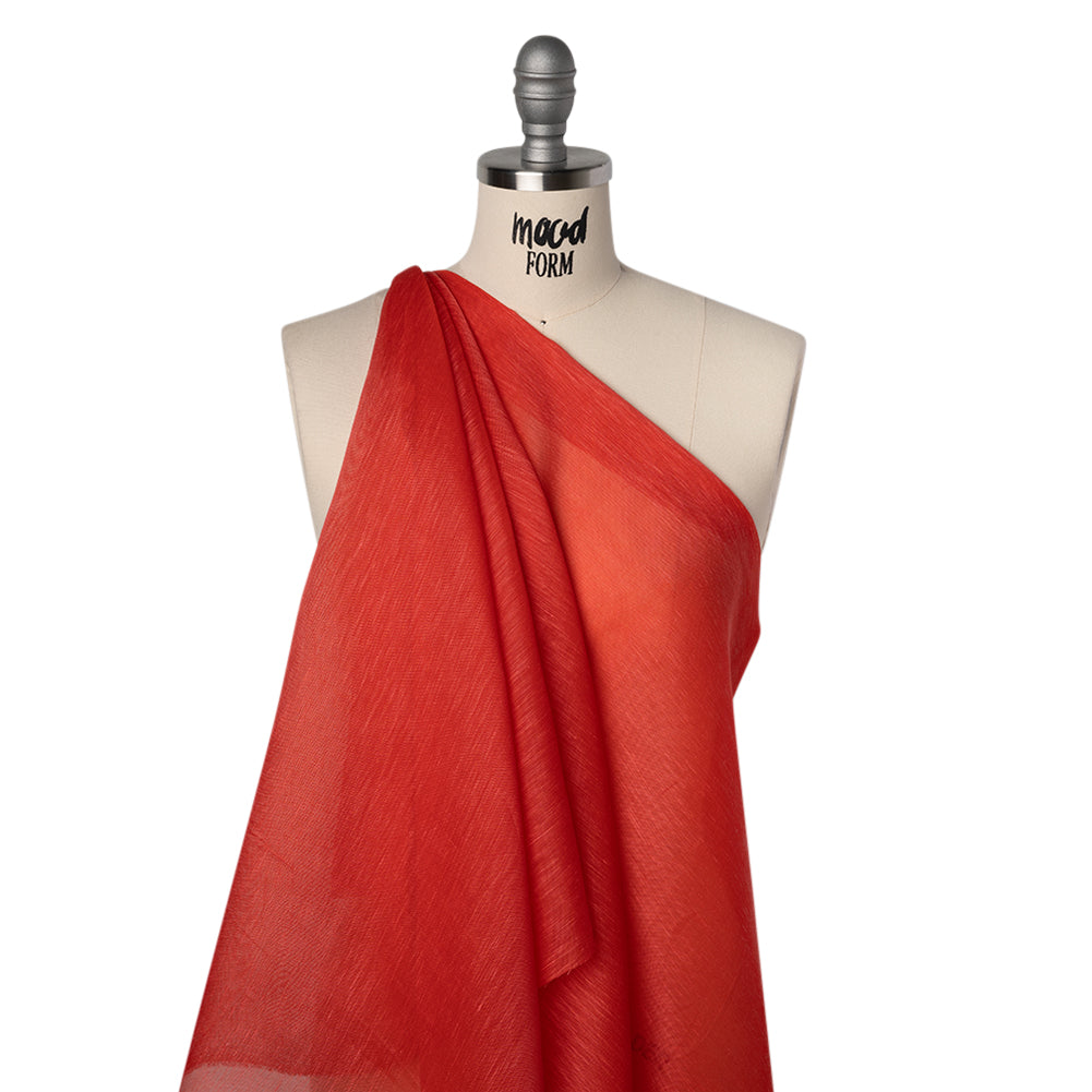 Linen and Silk Scrim - Watermelon Red - Famous Australian Designer Deadstock - Joann Fabrics