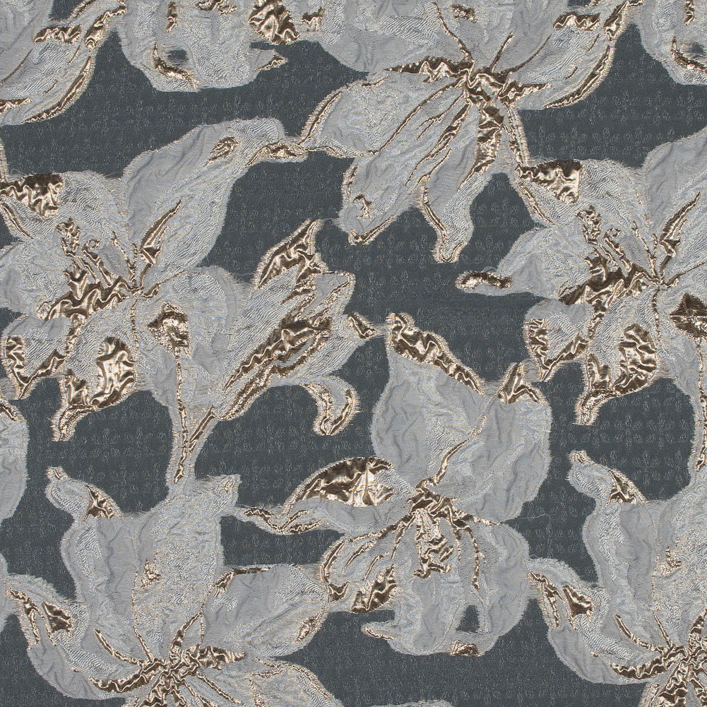 Metallic Gold and White Luxury Floral Burnout Brocade - Joann Fabrics