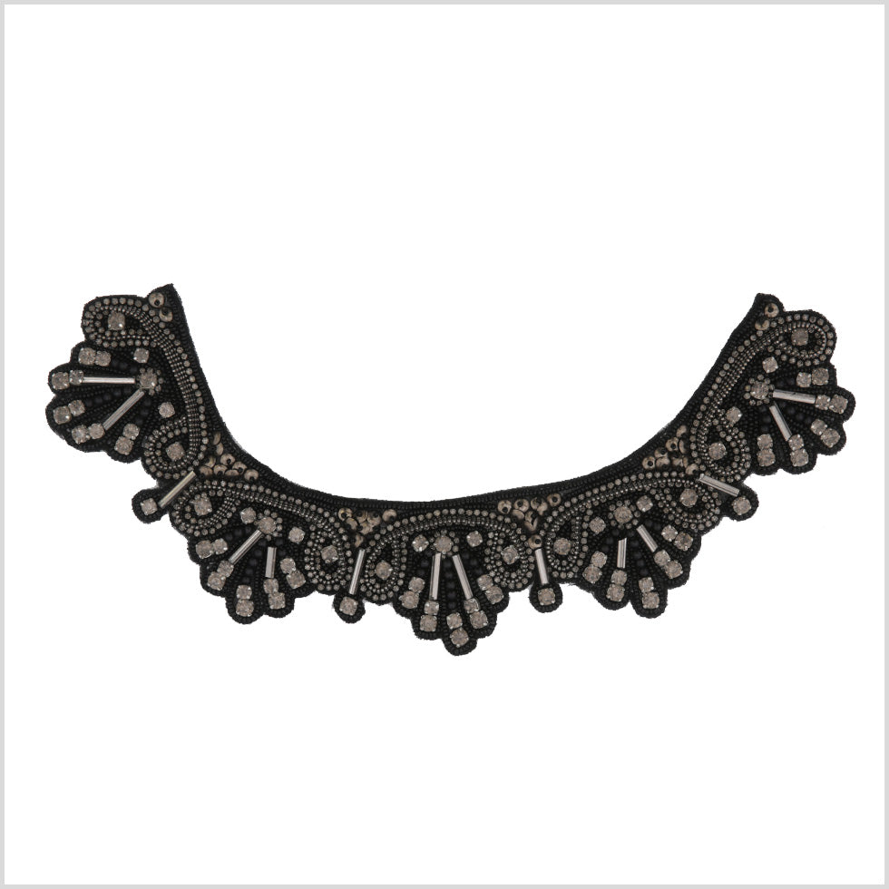 Black/Gunmetal Beaded Rhinestone Neck Applique - Joann Fabrics