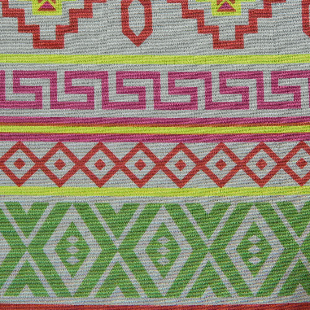 Fluorescent Geometric Striped Silk Crepe de Chine - Joann Fabrics
