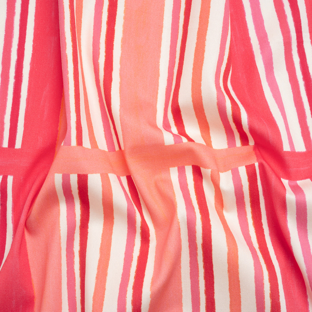 Stretch Cotton Twill Print - Pink and White Stripe Blocks - Mood Exclusive Candy Cane Window Pane - Joann Fabrics