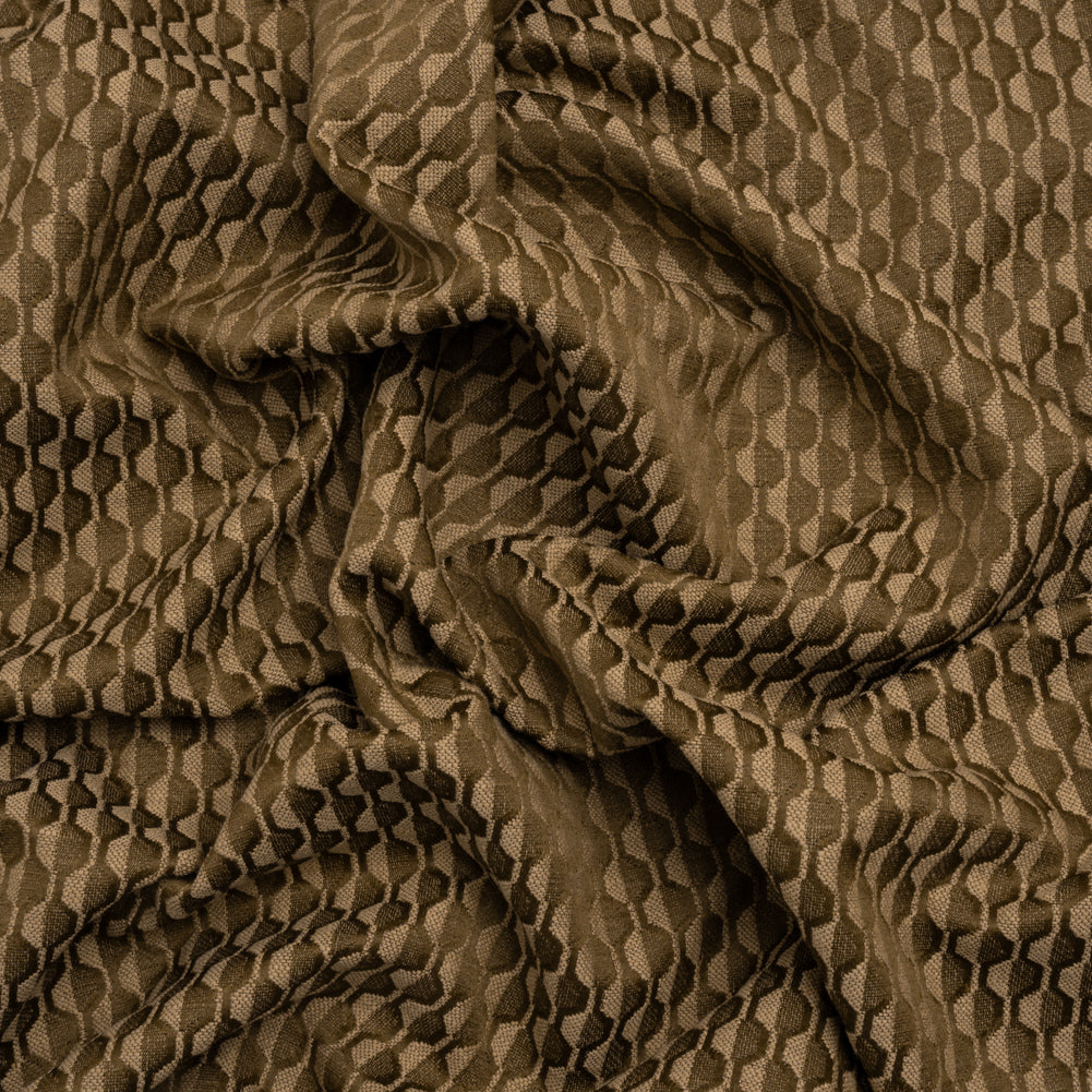 Honeycomb Stripes Recycled Polyester and Cotton Drapery Jacquard - Brass - British Imported - Joann Fabrics