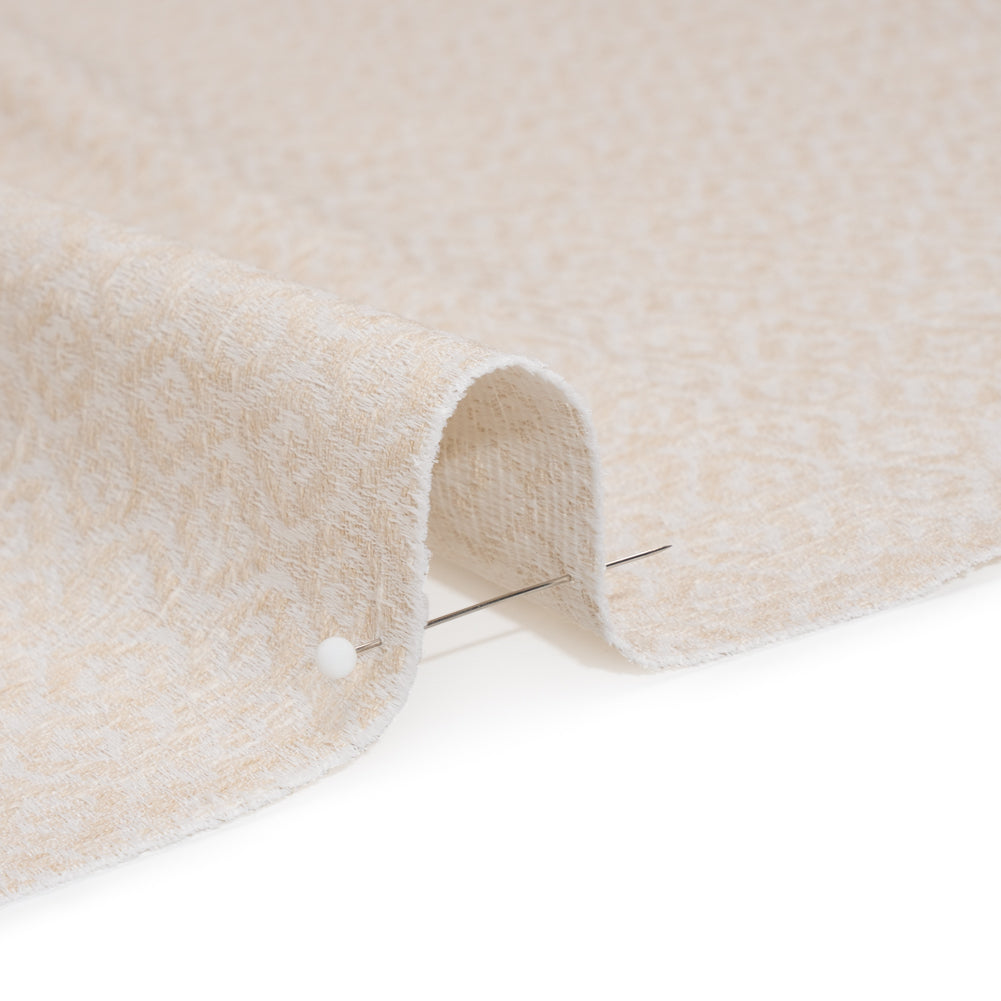 Recycled Polyester and Cotton Drapery Jacquard - Ivory Diamond Ogees - British Imported - Joann Fabrics