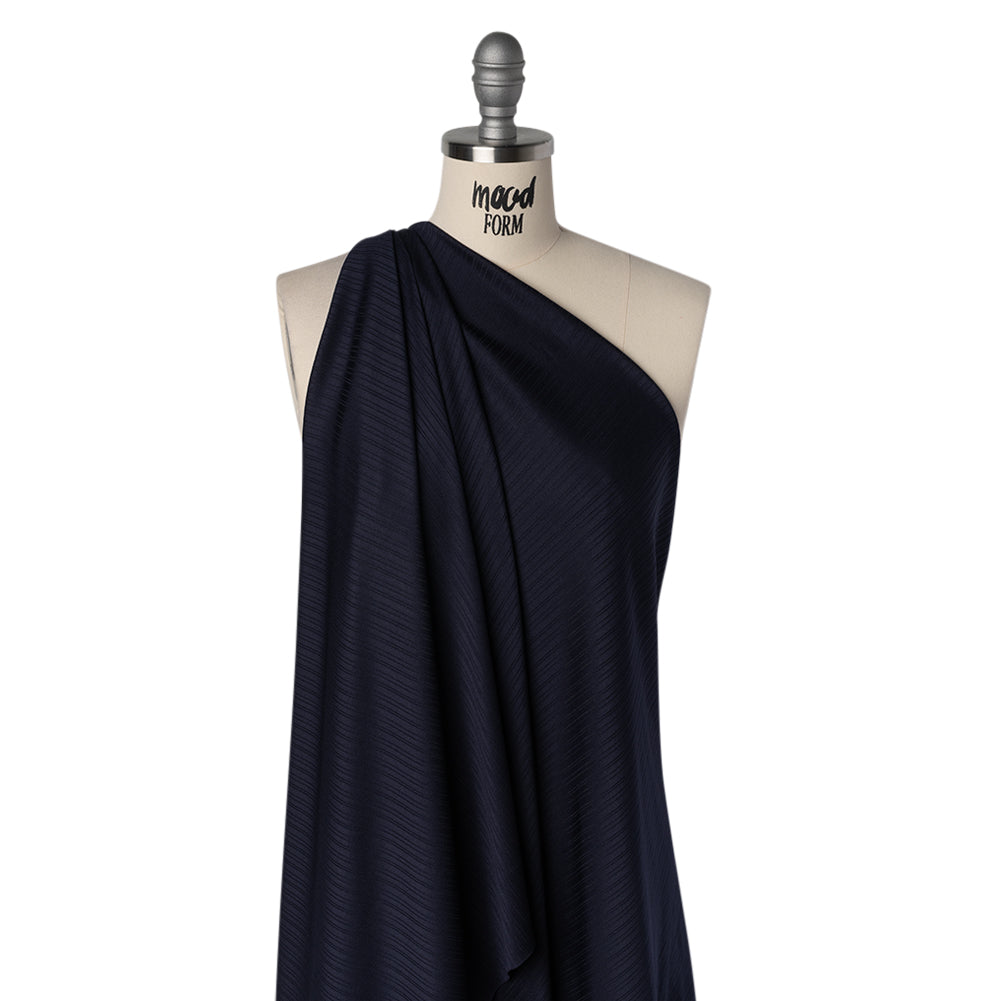 Stretch Polyester Barcode Rib Knit - Midnight Navy - Designer Deadstock - Joann Fabrics