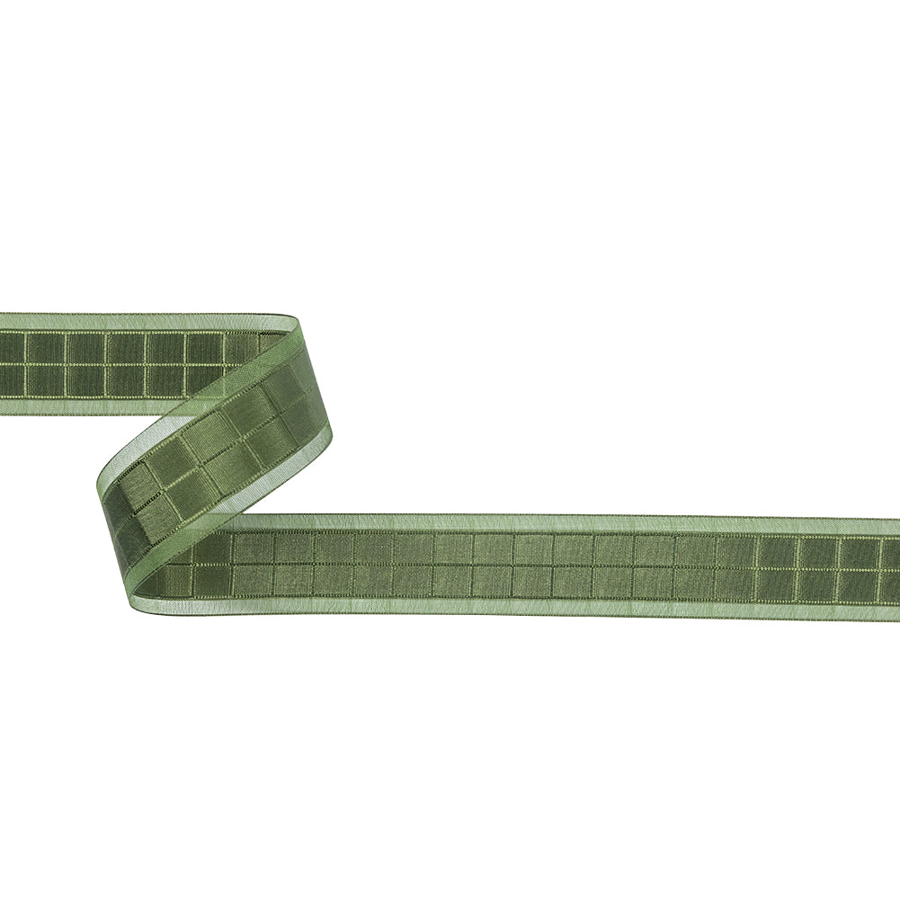 Moss Squares and Sheer Borders Ribbon - 1