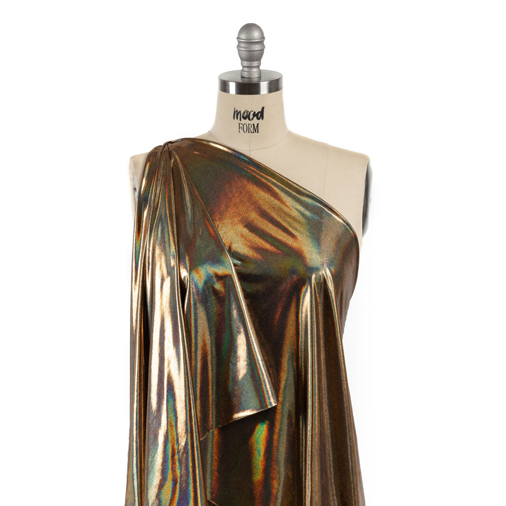 Gold Holographic Foiled Stretch Polyester Jersey - Joann Fabrics