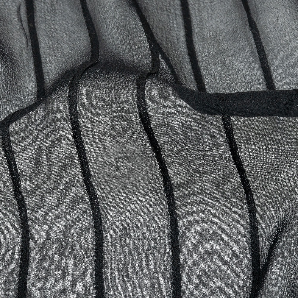 Famous Australian Designer Black Beauty Pintucked Silk Chiffon - Joann Fabrics