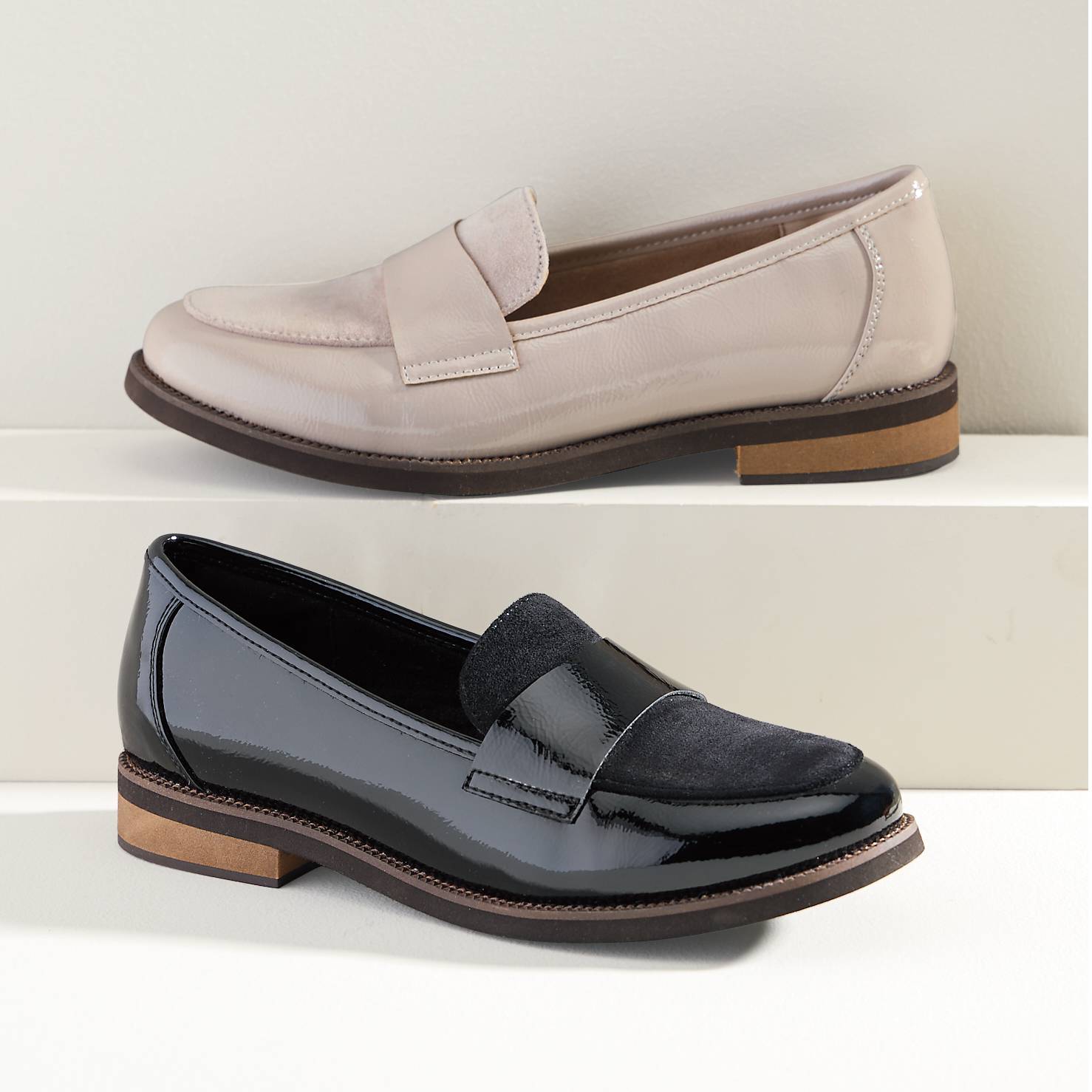 Spring Step® Patent Loafers, Vegan Leather/Suede - Northstyle Catalog