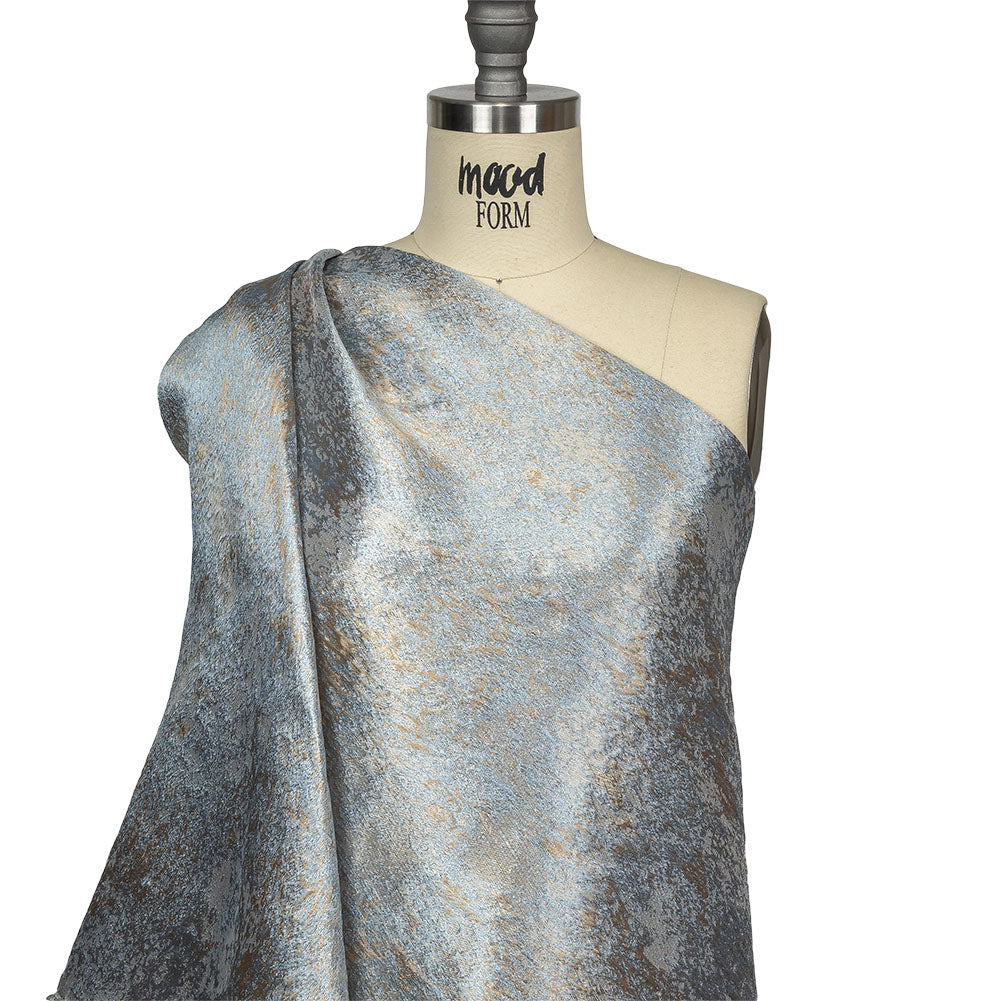 Pegasus Gold and Pale Blue Mottled Luxury Brocade - Joann Fabrics
