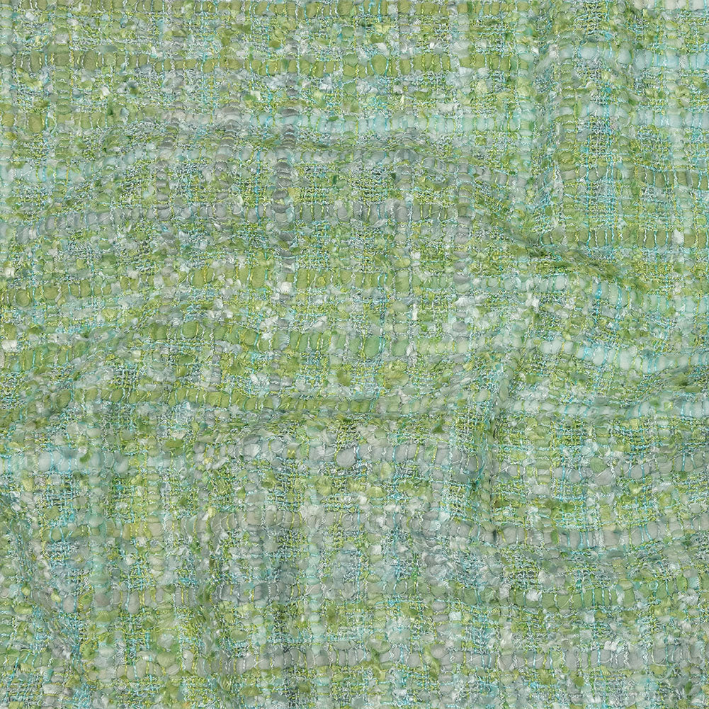 Viscose and Acrylic Chenille Tweed - Apple Green, Seafoam, and Light Gray - Newcastle Collection - Joann Fabrics